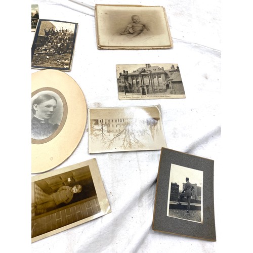 35 - Large selection of antique and later photo postcards, war postcards etc