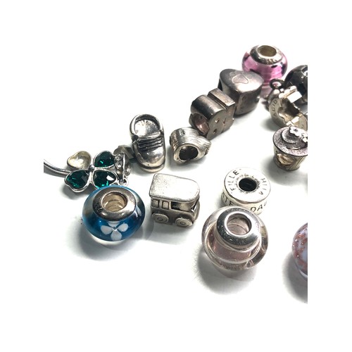 350 - Selection of mixed brand silver charms