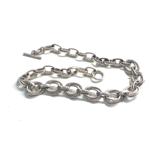 373 - Heavy chunky silver watch chain type necklace weight 90g