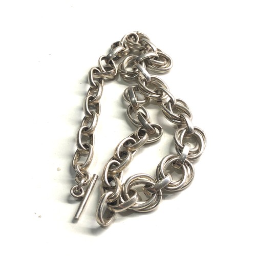 373 - Heavy chunky silver watch chain type necklace weight 90g