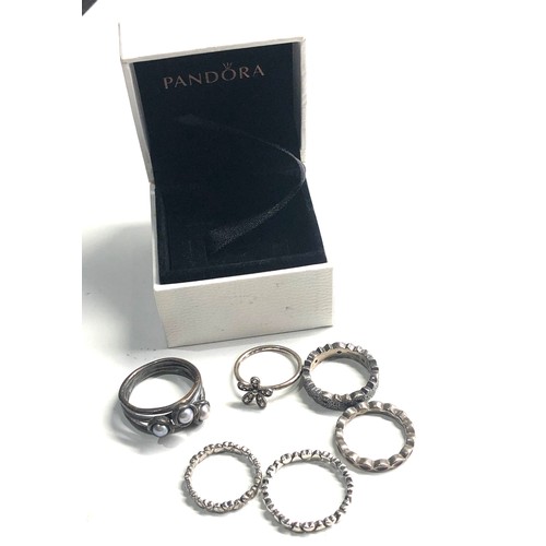 344 - 6 silver pandora rings