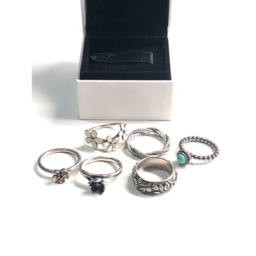 362 - 6 silver pandora rings