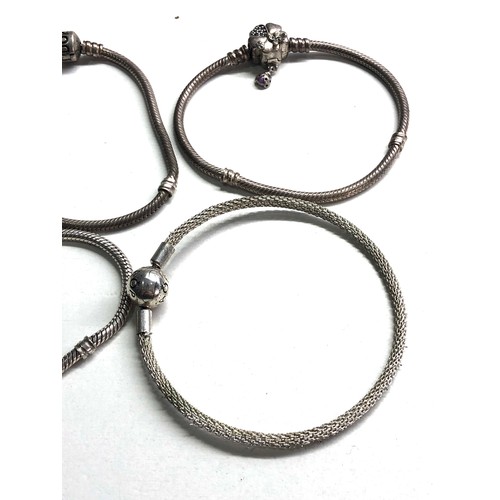 368 - 4 siver pandora bracelets