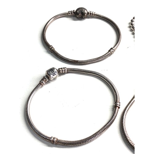 375 - 4 silver Pandora bracelets