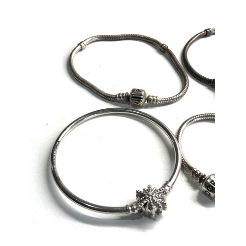 374 - 4 silver Pandora bracelets