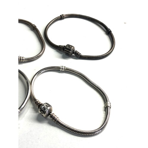 374 - 4 silver Pandora bracelets