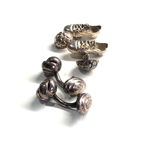 360 - 2 pairs of silver Links of London cufflinks