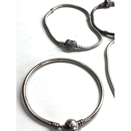 346 - 4 silver Pandora bracelets