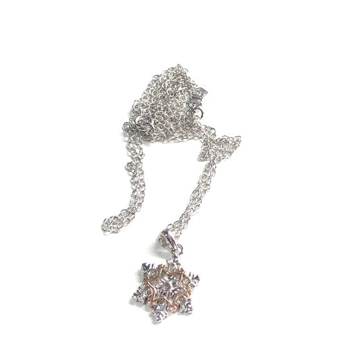 338 - Clogau silver snowflake pendant necklace