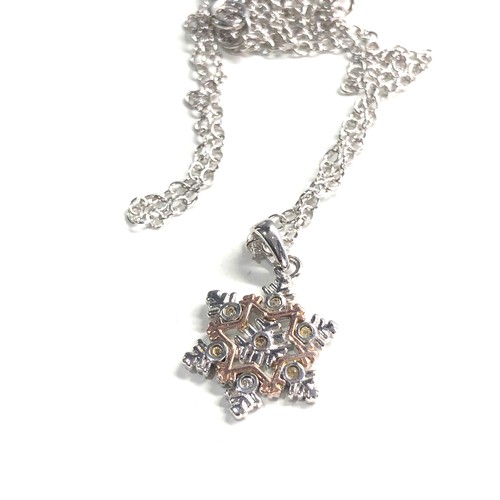 338 - Clogau silver snowflake pendant necklace