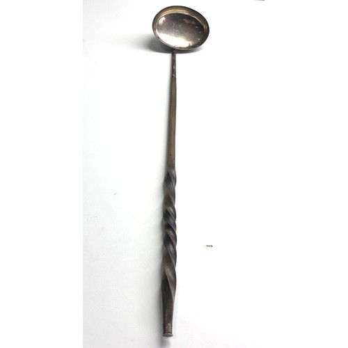 91 - Antique twisted horn handle toddy ladle xrt tested as silver