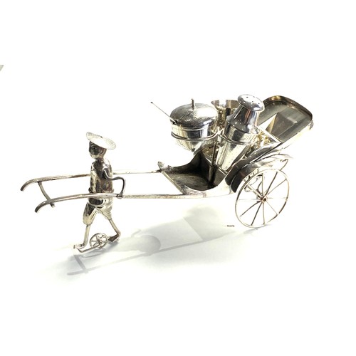 94 - chinese rickshaw silver plated cruet