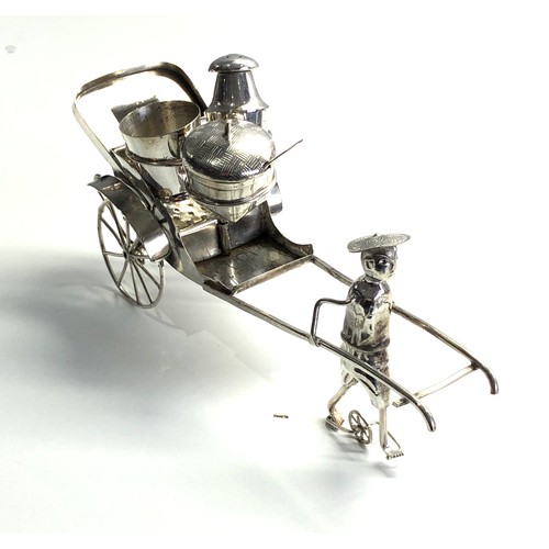 94 - chinese rickshaw silver plated cruet