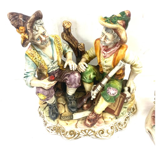 77 - 2 Vintage Capodimonte figures, stamped made in Italy, largest figure measures approximately Height 1... 