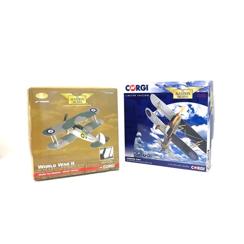 82 - AA36203 Corgi aviation archive 1/72 Gloster Sea Gladiator N5519 Charity, Corgi Aviation Archive Hawk... 