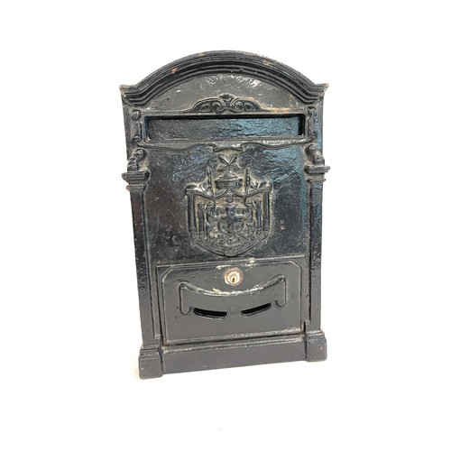 88 - Vintage cast iron letter box measures approx 15.5