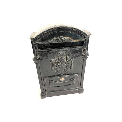 88 - Vintage cast iron letter box measures approx 15.5