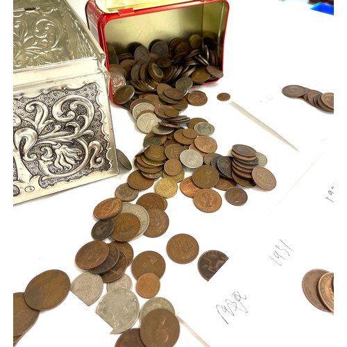 113 - Large selection of coins dated from 1890 to 1967 in 2 vintage tins