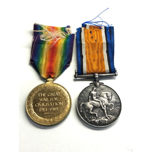 454 - ww1 medal pair to 76991 pte j.l.harrison durh.l.i