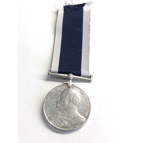 469 - Edward V11 naval long service medal to thomas chrisp  ch. sto.hms torch