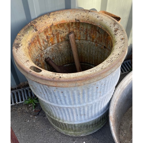 100P - Antique Dolly tub including contents