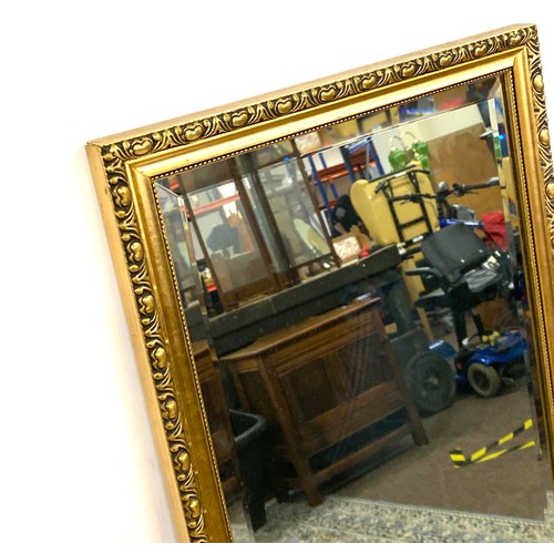 488 - Tall Gilt framed bevelled edge mirror, Height 49 inches, Width 14 inches