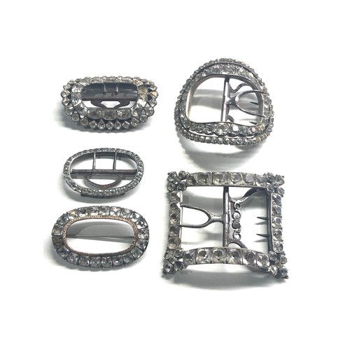 102 - 5 Georgian black dot paste buckles