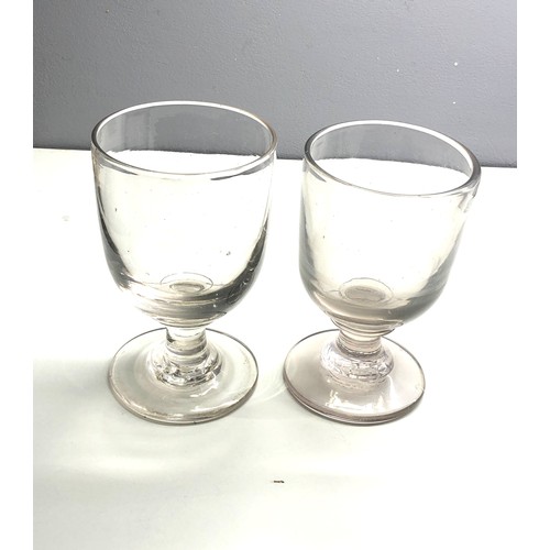 497 - 2 Large early 19th century georgian heavy wine glass rummer C1800 in good condition very tiny flea b... 