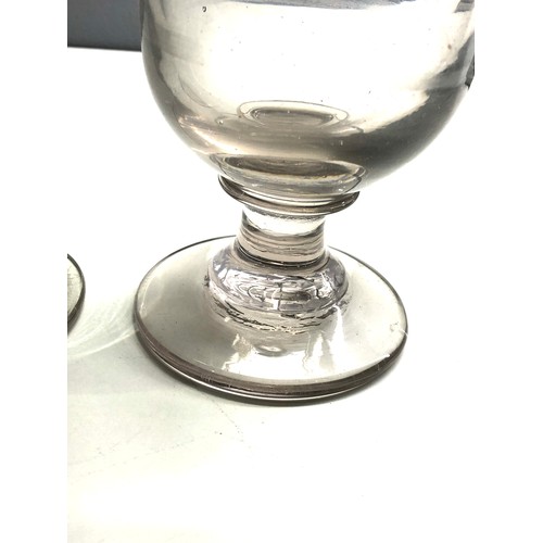 497 - 2 Large early 19th century georgian heavy wine glass rummer C1800 in good condition very tiny flea b... 