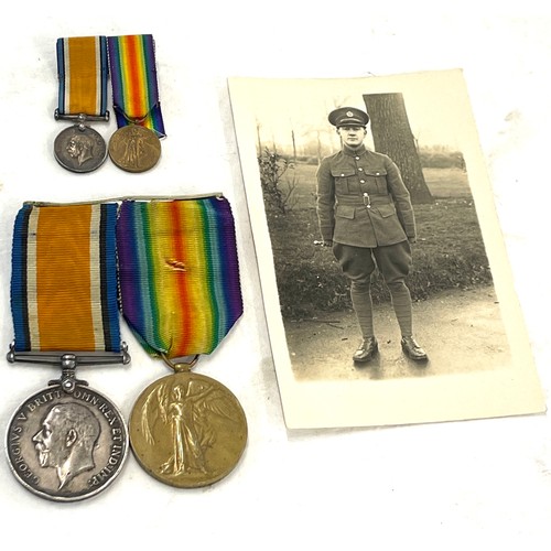 435 - WW1 British War/Victory Medal issued to 185891 PTE 1 A T DAVIES R.A.F, together with WW1 miniature s... 