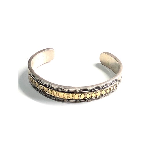 336 - 14ct gold & silver RT  bangle 47g