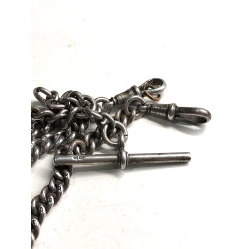 61 - Antique silver double albert watch chain 50g