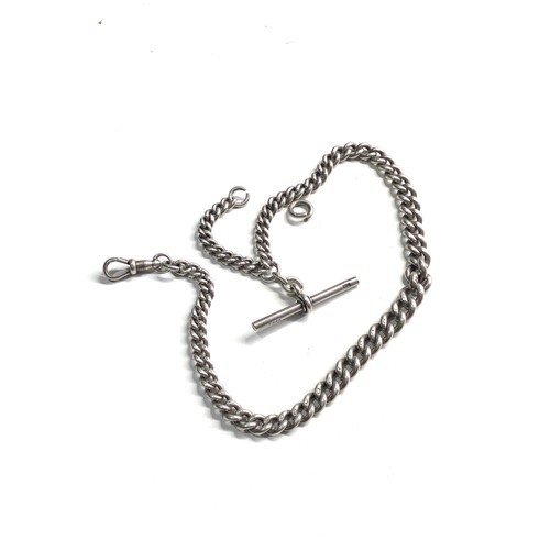 62 - Antique silver albert watch chain 37g