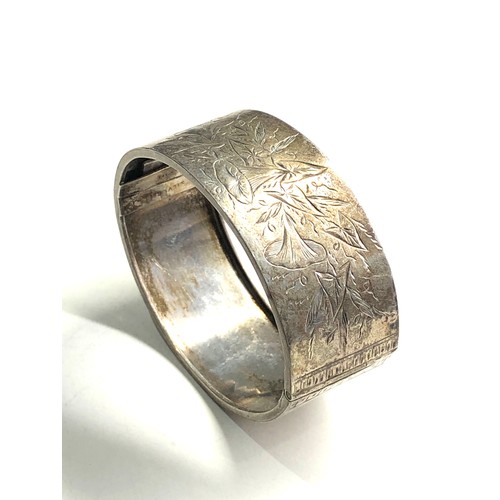 66 - Antique silver cuff bangle weight 26g