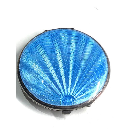 67 - Antique silver & enamel compact in good condition measures approx 6.4cm dia