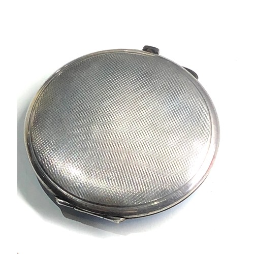 67 - Antique silver & enamel compact in good condition measures approx 6.4cm dia