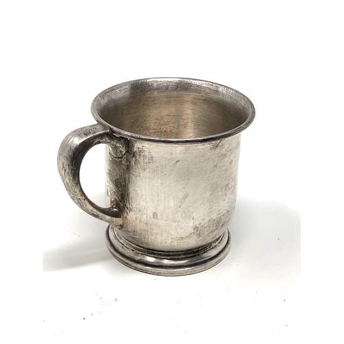 77 - Silver christening mug surface scratches and dents weight 76g Over all good condition age related wa... 