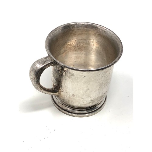 77 - Silver christening mug surface scratches and dents weight 76g Over all good condition age related wa... 