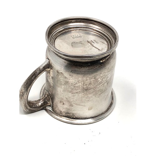 77 - Silver christening mug surface scratches and dents weight 76g Over all good condition age related wa... 