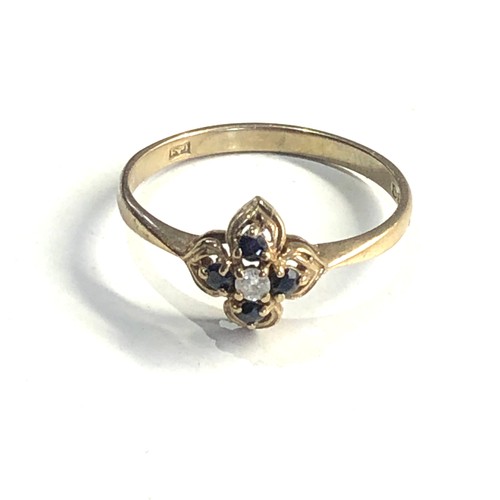 303 - 9ct gold sapphire & diamond ring weight 1.5g