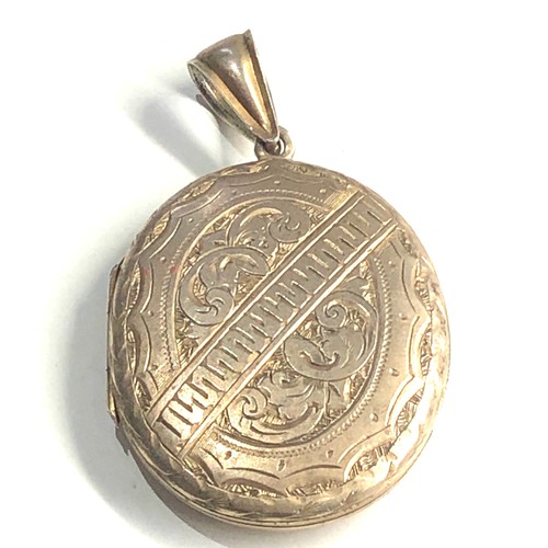 301 - Victorian silver gilt locket measures approx 5cm drop by 3.2cm wide