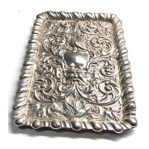 87 - Antique silver dressing table tray measures approx 30cm by 21cm weight 260g