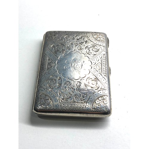 92 - Antique silver wallet case fitted interior  Chester silver hallmarks weight 92g