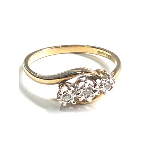 107 - 9ct gold diamond ring weight 1.8g