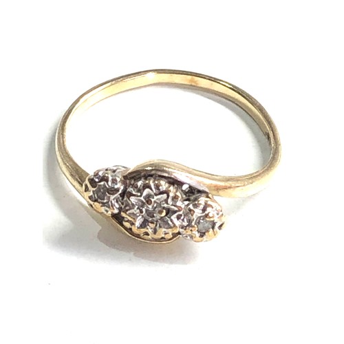 112 - 9ct gold diamond ring weight 2g