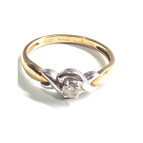 117 - 9ct gold diamond ring weight 2g 0.10ct diamond