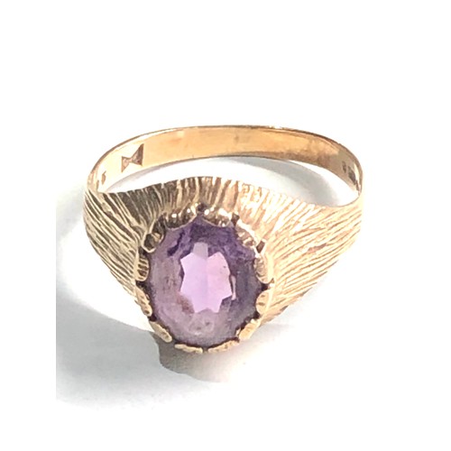 128 - 9ct gold amethyst ring weight 3g