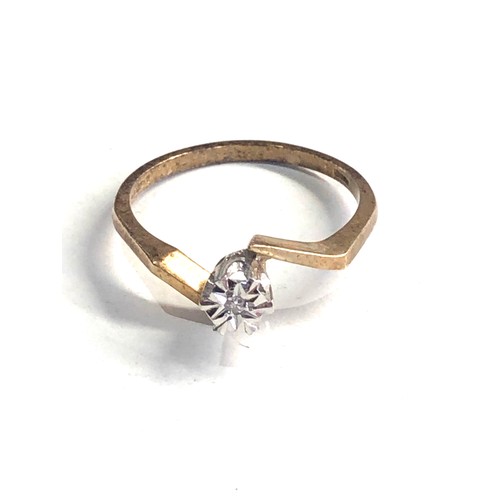 130 - 9ct gold diamond ring weight 1.9g