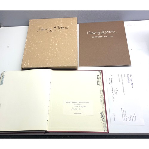 418 - Rare Henry moore signed limited edition sketchbooks signed inside back cover 2 books in outer case