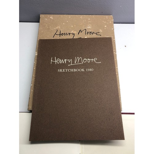 418 - Rare Henry moore signed limited edition sketchbooks signed inside back cover 2 books in outer case